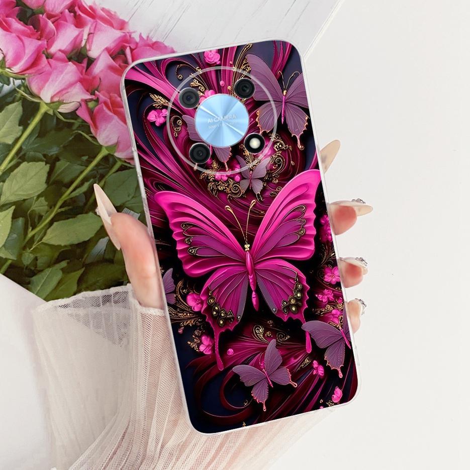 For Huawei Nova Y90 Case CTR-LX2 CTR-LX1 New Flowers Butterfly Painted Cover Soft Silicone Case For Huawei Nova Y90 NovaY90 Bags