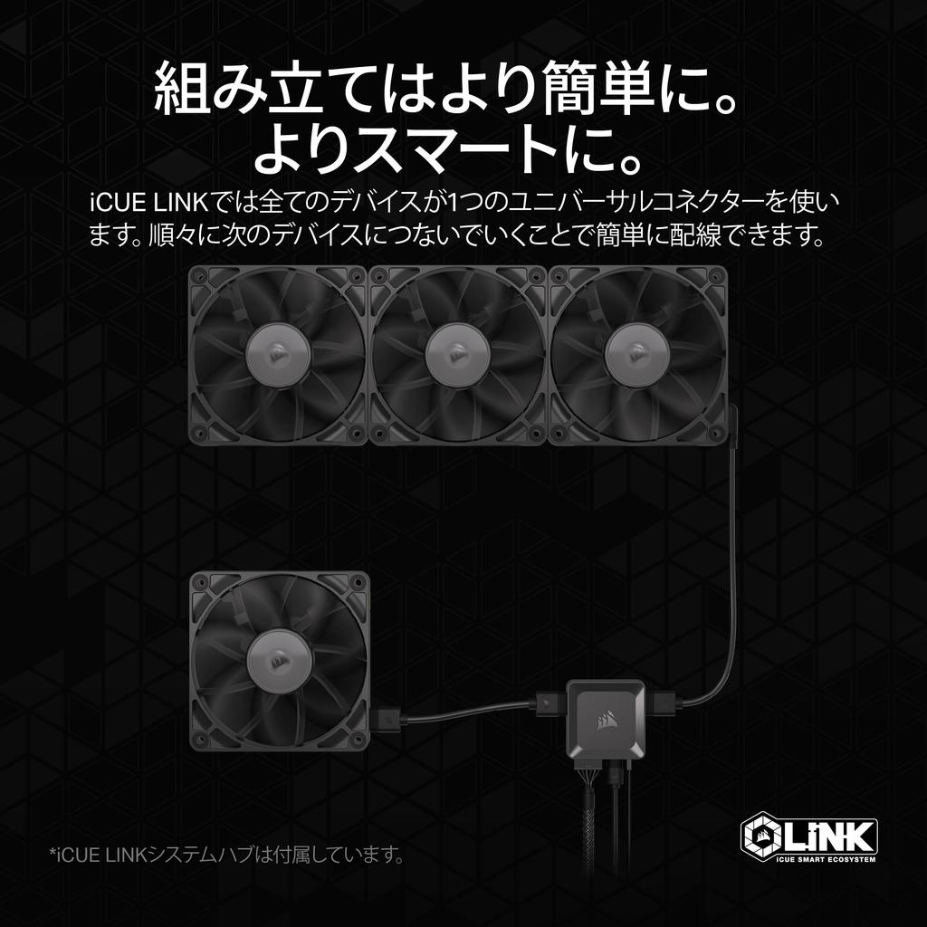 CORSAIR iCUE LINK RX120 Start Kit 120 мм ШИМ вентилятор для корпуса ПК тройной комплект LINK системный концентратор черный (iCUE включен) CO-9051010-WW