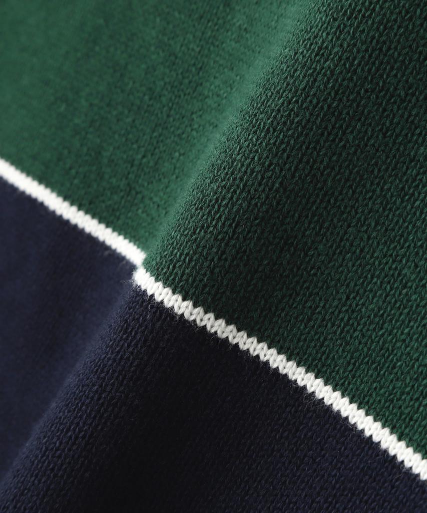 AVIREX V-NECK BORDER KNIT M 120 navy 783-4240006