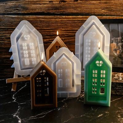 Силиконовая форма 'Домик' для DIY свечей и клеевого арт-дизайна | Инструмент для ароматерапии, поделок из гипса и цемента | Многоразовый и антипригарный дизайн