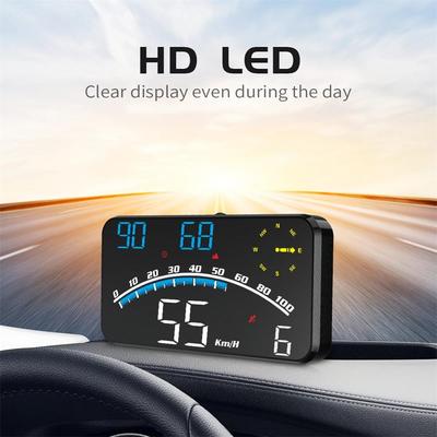 HD G10 цифровой проекционный дисплей с большим шрифтом, автомобильный HUD GPS спидометр с сигнализацией превышения скорости, компас, электронный экран, подходит для всех автомобилей