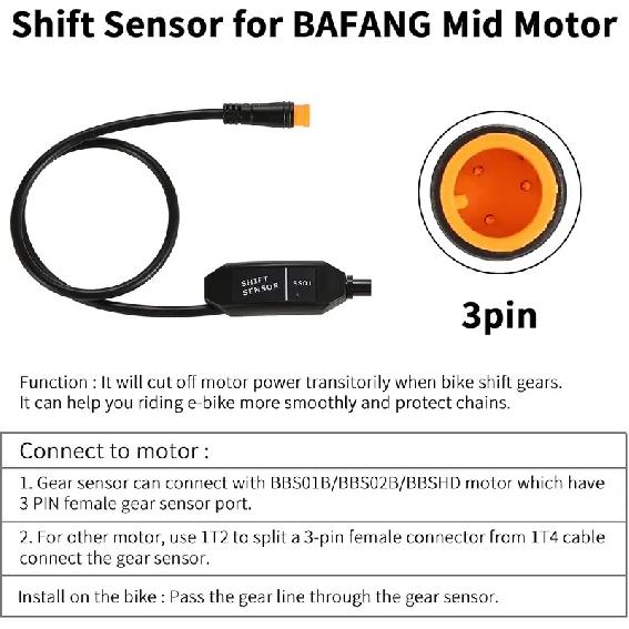Gear Sensor for BBS01/02B BBSHD Electric Bike Sensor Shift Sensor for Bafang Electric Bicycle Mid Drive System Shift Brake Cable