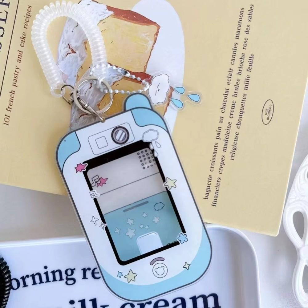 Transparent Photo Card Holder Keychain Pendant ID Badge Holder for Backpack Accessory