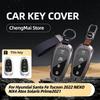Новый чехол для ключа автомобиля из металлического сплава для Hyundai Santa Fe Tucson 2022 NEXO NX4 Atos Solaris Prime2021 4 5 кнопочный чехол для ключа премиум-класса