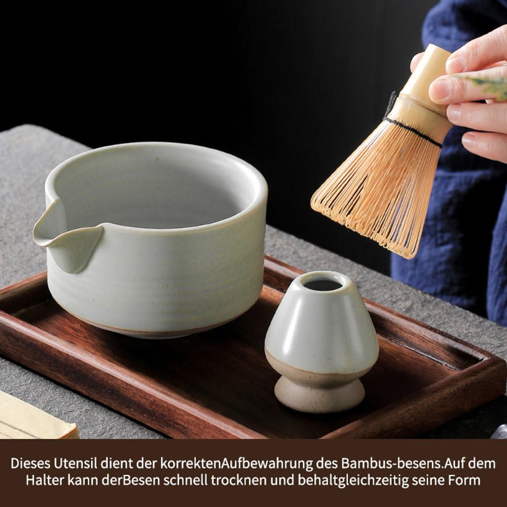 Японская подставка для венчика для матча Многоразовое приготовление матча с керамической чашей для матча Держатель для венчика для матча Аксессуары для чая Чайная утварь