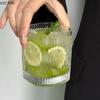 Прозрачная стеклянная кружка с вертикальными полосками, квадратная кружка для кофе, стаканы для сока, стаканы для воды, стаканы для холодных напитков, бокалы для вина, стаканы для питья
