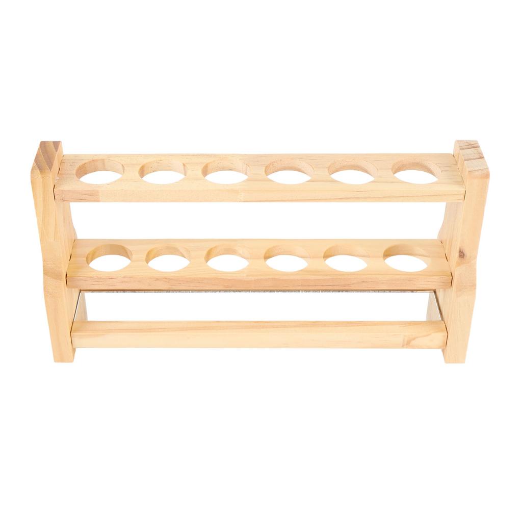 Wooden Test Tube Rack Storage 6 Round Hole Multifunctional Test Tube Stand Holder for Home Laborator