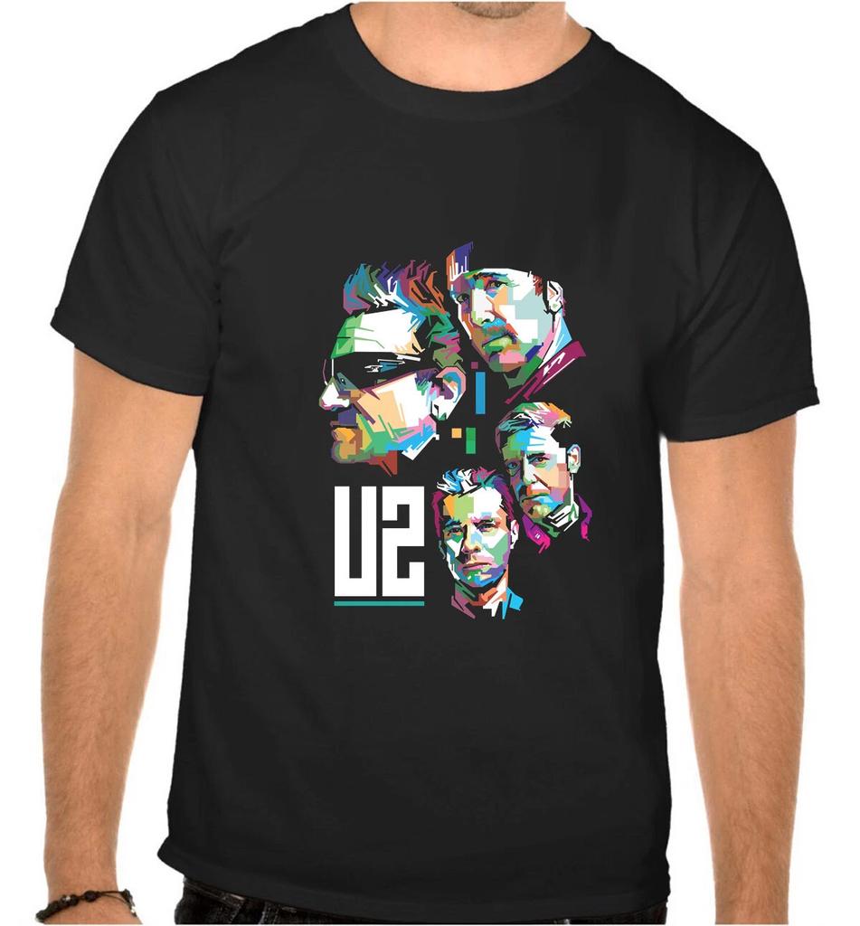 U2 U 2 Rock Music Logo Black T-Shirt -1150