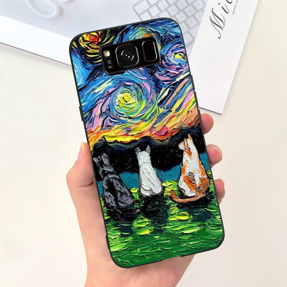 For Samsung Galaxy S8+ 6.2" Case Space Planet Cute Cat Soft Silicone Cover For Samsung S8+ S8 Plus S8 Bumper Phone Case Fundas