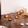 1PC Glass European Style Oil Lamp Home Decor Hurricane Windproof Candle Holder Clear Cylindrical Creative Glass Candlestick