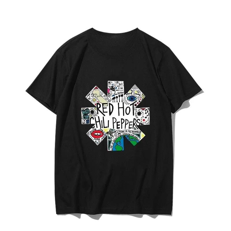 Повседневные футболки Red Hot Chili Peppers Крутые Забавные Мужские Женские Хлопок Короткий Рукав Оверсайз Уличная Одежда Дети Мальчик Девочка Летний Топ
