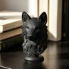 3D-печатная фигурка головы волка, реалистичная статуэтка головы волка на круглой подставке, скульптура головы дикого животного для декора дома, офиса, книжной полки