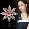 Japan and South Korea New Fashion High Grade Snowflake Brooch Simple Zircon Brooch Women Coat Personality Pin
