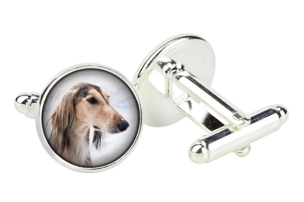 Saluki, Persian Greyhound, Arabian hound, Gazelle hound - cufflinks in a box, handmade jewelry, product of the Art-Dog brand