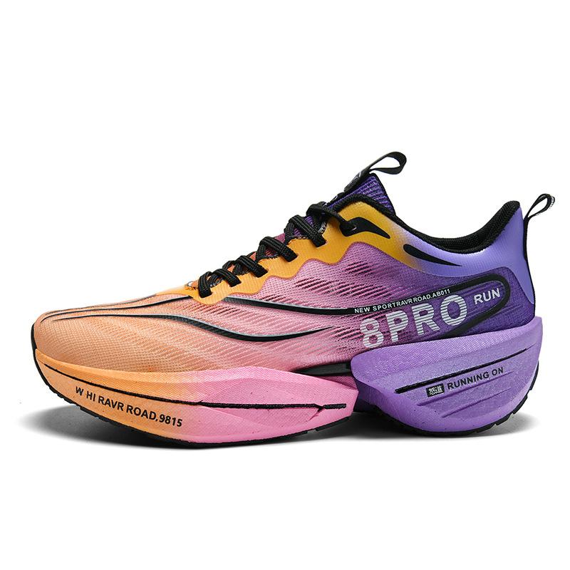 Карбоновые кроссовки для бега мужские детские красный кролик 8PRO попкорн летающая нить тканая сетка спортивная обувь резиновая и пластиковая подошва сверхлегкие утренние