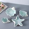 1 шт. Керамический поднос для украшений, форма раковины, морской звезды, аква, ракушка, блюдце для мелочей, керамическая подставка для колец, серег, декоративный в океанской тематике
