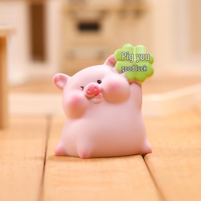 Piglet Mini Ornament for Girl's Room or Car Center Console Decor