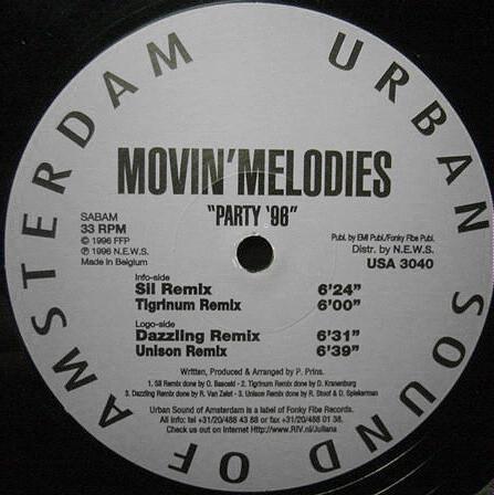 12inch Record MOVIN' MELODIES - Party '96 USA3040 Urban Sound Of 1996 Netherland Dance & Electronica Used