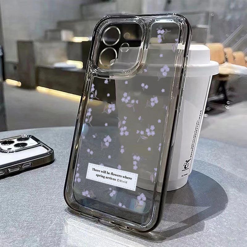 Корейский Милый Цветок Мягкий Силиконовый Чехол Для Телефона Для iPhone 17 16 16E 15 14 13 12 11 Pro Max XS X 7 8 Plus Прозрачный Ударопрочный Чехол