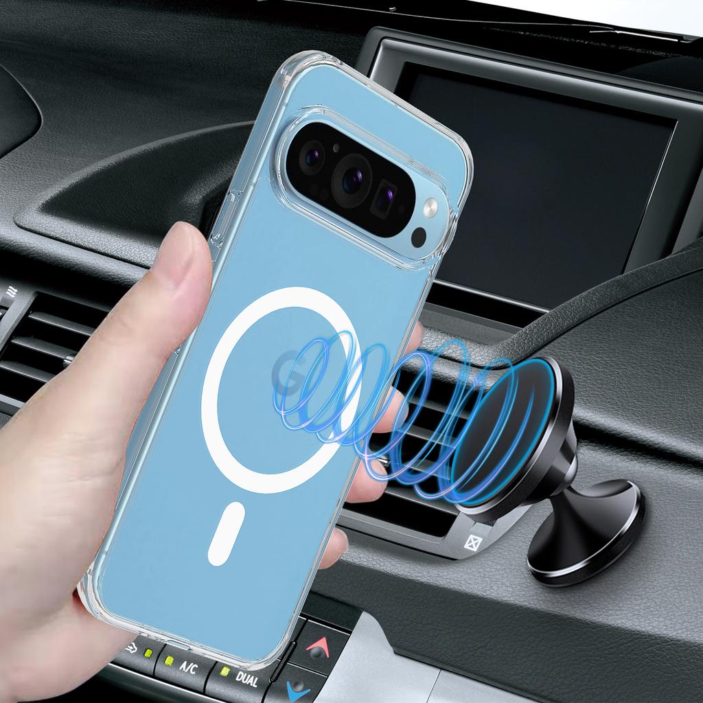 Магнитный чехол для Google Pixel 9 Pro, совместимый с прозрачным чехлом MagSafe из ТПУ и акрила