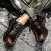 38-48Мужская обувь из натуральной кожи Большой размер Водонепроницаемая уличная обувь Оксфорды Обувь Дерби Мужские броги Кожаная обувь