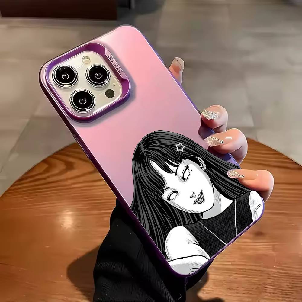 HOT Comics T-Tomie Phone Case Color Silver Shell For IPhone 17 16 15 14 13 12 11 Pro Max Plus