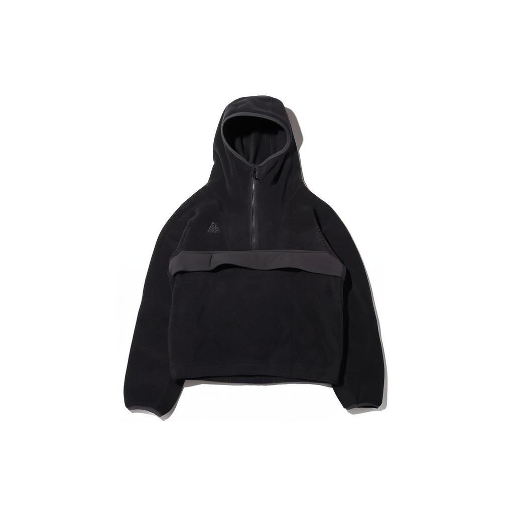 Nike ACG Collection Флисовый пуловер с капюшоном на половину молнии, подходящий для женщин, черный CU4115-010