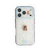 Korean Style Blue Floral 3D Little Bear Compatible Phone Case for iPhone 17/16 Pro Max/15 Pro