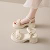 Fashion Hot Selling Items Fairy Style Thick Soled Sandals for Women Wearing Summer 2024 New Thick Heels with Fashionable Beach Shoes
