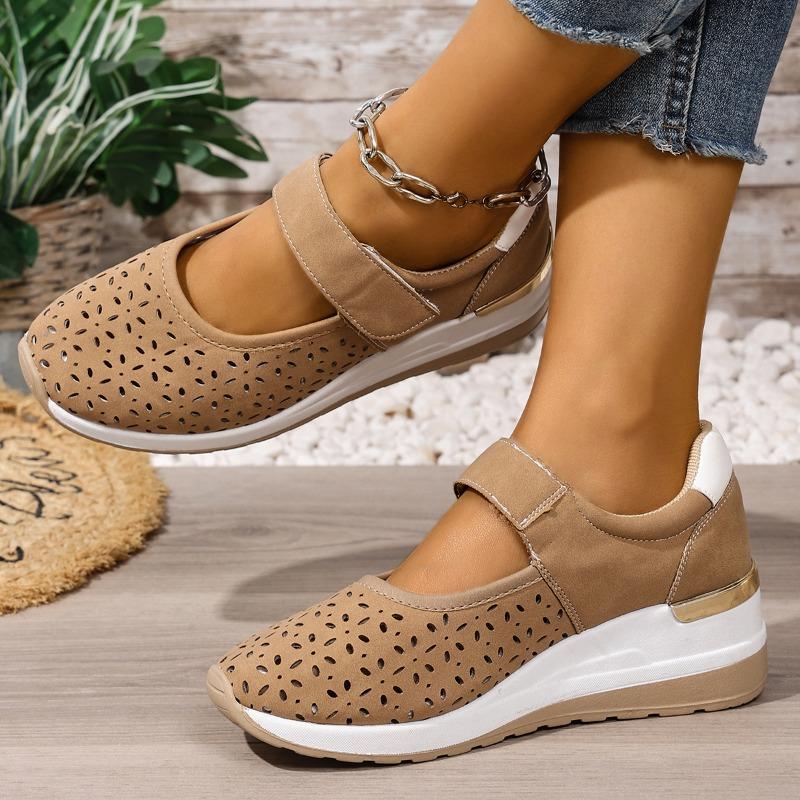 Fashion Hollow-out and Breathable Wrapped-head Single Shoes Women's New Summer Round-toe Shallow-mouth Platform Flat-sole Low-top Shoes