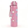 1PC Light Blue Jellyfish Pattern 750ml Color Plastic Sports Water Bottle Leakproof Flip Straw Lid Suitable for Sports Office Home Use