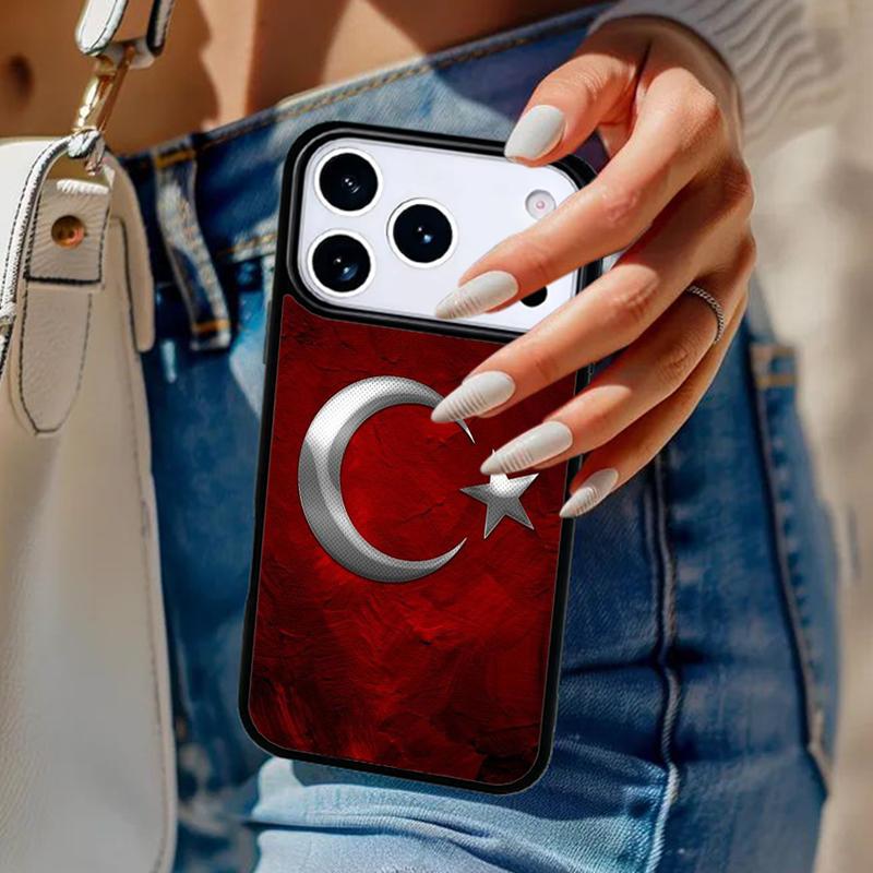 Турция Турецкий флаг мягкий чехол для телефона для iPhone 17 Air 14 15 13 12 Max Чехол для Apple 16e 11 Pro Max Plus Coque