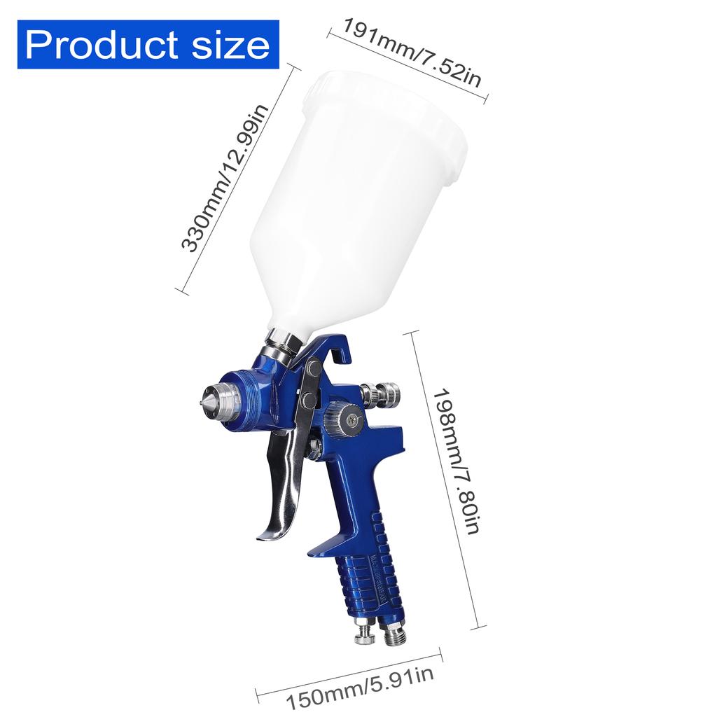 HVLP Набор инструментов для распыления автомобильной краски 600CC Воздушный распылитель большой емкости Нержавеющая сталь Аэрограф Комплект Авто