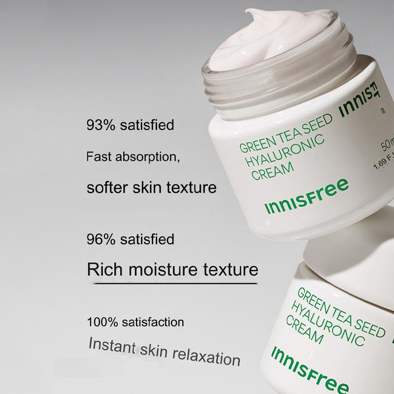 Innisfree Green Tea Seed Hyaluronic Cream 50ml, Safe for Acne-prone Skin & Sensitive Skin (3 Options)