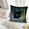 pc Art Green Bedroom And Cat Pillow Case Fashion Square Pillowcase Bedroom Sofa Room Ins Decoration Leisure