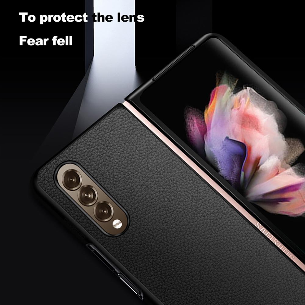 Кожаный складной чехол-экран для Samsung Galaxy Z Fold 2 3 4 5g, чехол для телефона с крестообразным рисунком, защитный чехол для Samsung