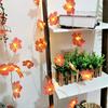 6M Maple Leaf Garland Fairy Lamp 40 LED Light-up Artificial Red Leaves Vine Indoor Outdoor Halloween Fall Harvest Festival Thanksgiving Decoration
