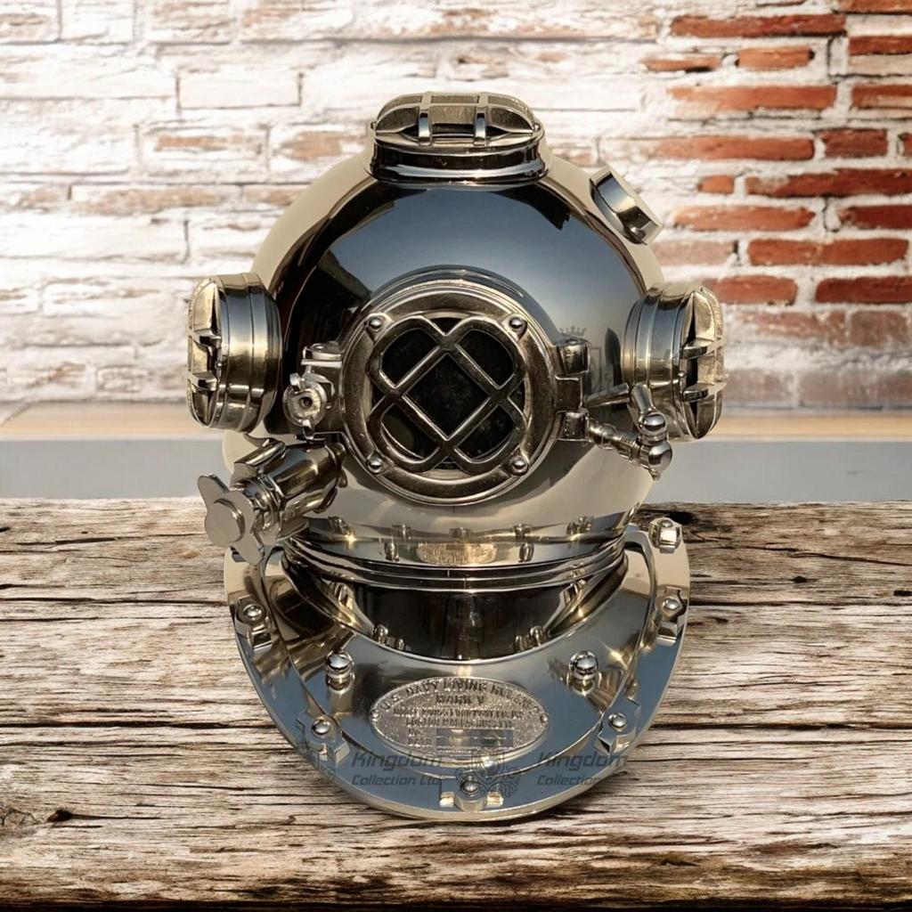 Хромированный водолазный шлем ВМС США, шлем для глубоководных водолазов, морской подарок