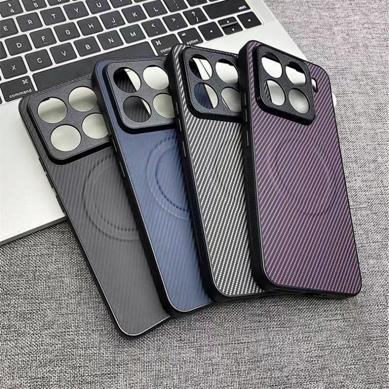 Чехол для Xiaomi 17T Pro Mi 17 T 15T 14 15 5G С MagSafe Магнитный Роскошный Полосатый Силиконовый Кожаный Задняя Крышка Защитный Корпус