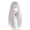 Парик Akixen Лолита Длинный Прямой Двойной Хвостик Серебристо-Белый Парик Снежная Ночь Детский Стишок Стиль Харадзюку Маленькое Лицо Термостойкий Косплей Сетка Для Волос Мода