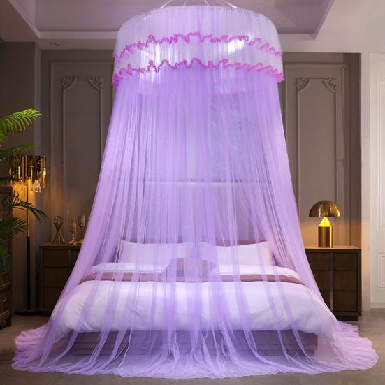 Hanging Mosquito Net Top Hook Encrypted Mesh Lace Patchwork Mosquito Repellent Round Dome Court Style Crib Canopy Bedroom Decoration