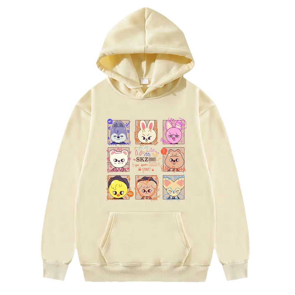 KPOP SKZ Hoodies NEW Album 5-Star Pullovers Women Men Autumn Winter Long Sleeve Sweatshirt Kawaii Cartoon Print Casual Y2K Hoody