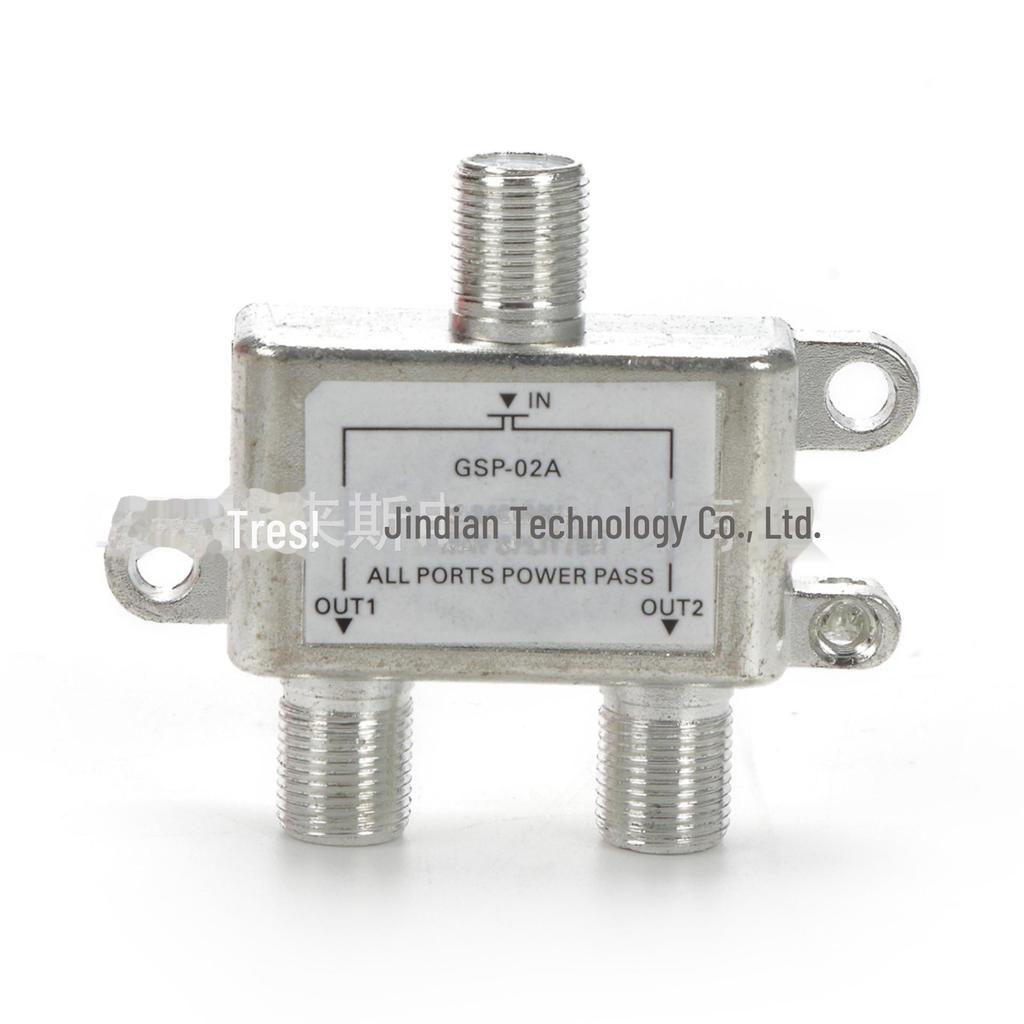 Two-Way TV Signal Splitter: 1 Input, 2 Outputs, 5-2400MHz