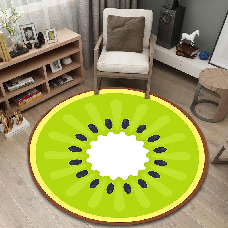 Boho Round Peacock Multicolor Rug Mat, Non-Slip Floor Mat for Office