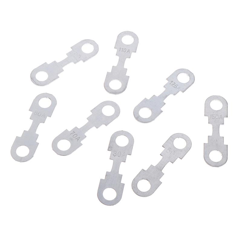 10 шт. 30A-150A 32VDC автомобильный плоский цинковый лист небольшой предохранитель лист для автомобильного предохранителя с круглым отверстием вставки предохранителя автозапчасти