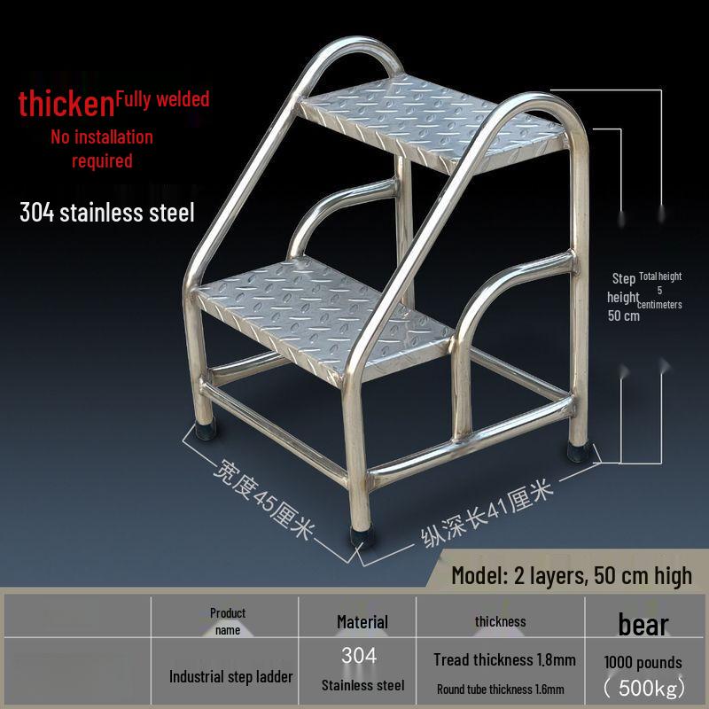 304 Stainless Steel Multi-purpose Step Stool & Ladder