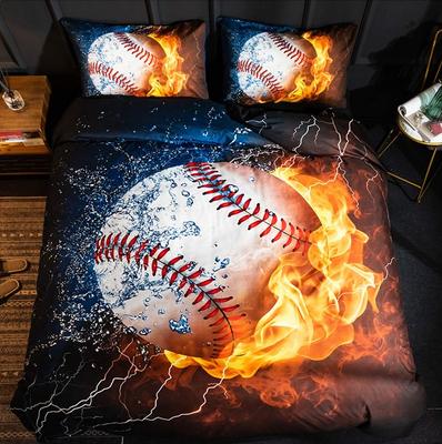 Комплект пододеяльника 3D Sports Baseball для подростков, мальчиков, мужчин, декор, комплекты постельного белья с наволочками, спортивный, на тему бейсбола, комплект чехла для одеяла
