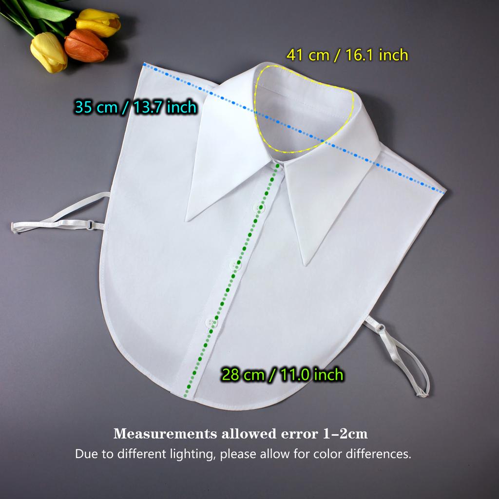 1 Unisex Cotton-Blend Big Lapel Detachable Shirt-Style Collar – New Professional Design, All-Season Layering Accessory