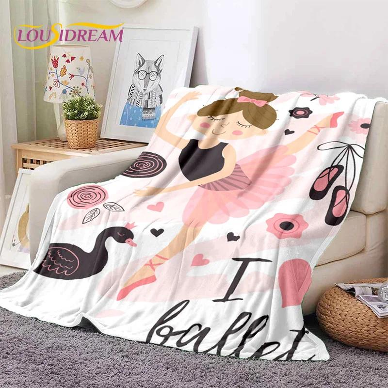 Милая балерина, фея, мультяшное мягкое флисовое одеяло для кровати, спальни, дивана, пикника, плед для отдыха на открытом воздухе, подарок