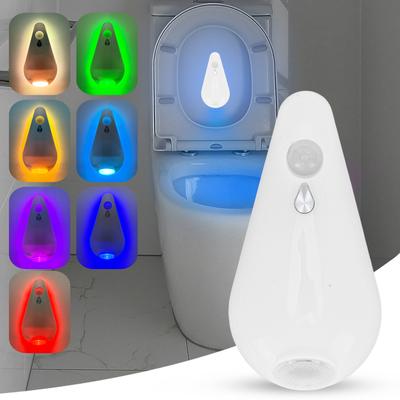Свет в туалет с датчиком движения 8 светодиодов, меняющий цвет RGB, сенсорный свет для помещений, перезаряжаемый, ночник для ванной комнаты, аксессуары, декор